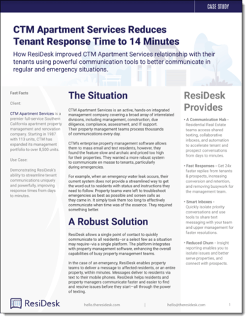 Residesk CTM Case Study